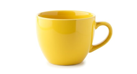 yellow cup isolated on white