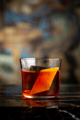 Elegant luxury cocktail in front of dark background