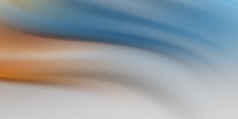 A grainy abstract background features a smooth gradient of orange, blue, and white, creating a soft...