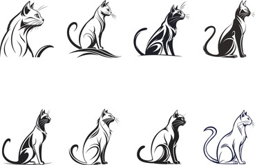 Cat logo silhouette vector design