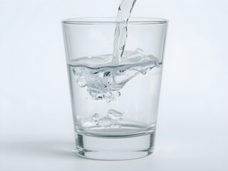 Clear Glass of Water on White Background &ndash; Fresh Hydration Concept. Generative AI.