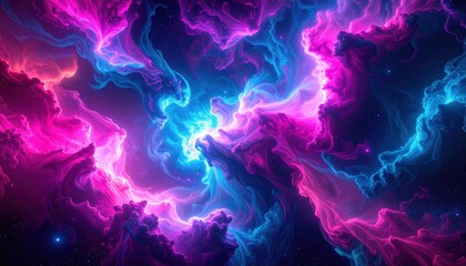 Obraz premium Abstract Colorful Nebula In Space