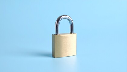 Fototapeta premium Padlock on Plain Blue Background