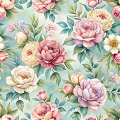 Floral pattern with pink and white flowers