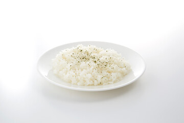 皿に盛り付けられた白ご飯