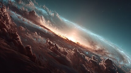 Milky Way Galaxy Core with Bright Diagonal Band