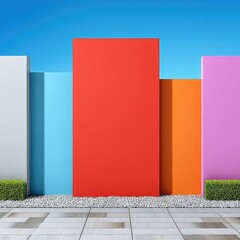Mid Century Color Blocks in Desaturated Tones