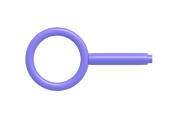 Loupe isolated on white background. Optical lens. Top view. 3d render