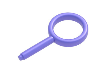 Optical lens isolated on white background. Magnifying glass. 3d render