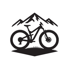 Fototapeta premium mountain bike vector silhouette clip art logo design illustration