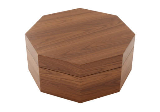 Isolated Wooden Box Brown Container Gift Packaging with Transparent Background