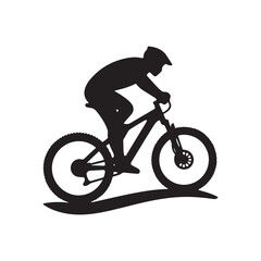 Obraz premium mountain bike vector silhouette clip art logo design illustration