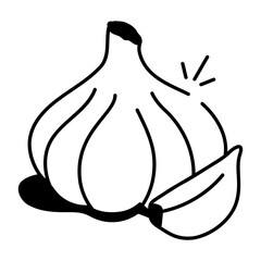 A sketchy style icon depicting garlic  
