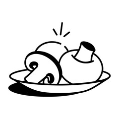 A drawing style icon representing mushroom  