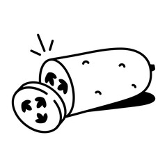 A hand drawn style icon depicting cucumber  
