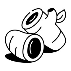 A hand drawn style icon depicting turmeric 
