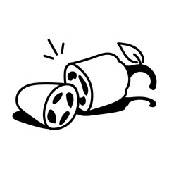 A drawing style icon representing jalapeno  
