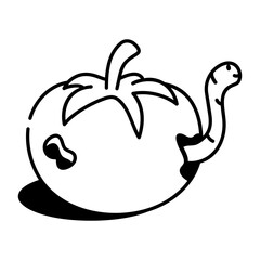 A drawing style icon depicting rotten tomato  
