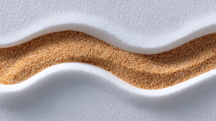 Minimalist Wave Line of Sand Against White Background