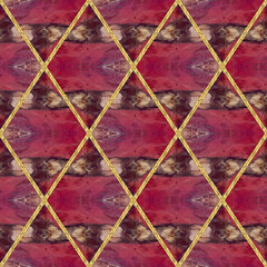 Ceramic tile. Jasper stone. Oriental ornament. Geometric seamless pattern. Illustration in stained glass style. Geometric openwork. Zigzag. Print for wallpaper, wrapping, textile. Jasper tile pattern.