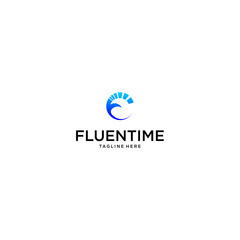 fluen time vector design logo unique
