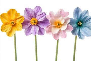 Obraz premium Colorful floral blossom dahlia bloom nature botanical freshness spring on white background. Generative AI