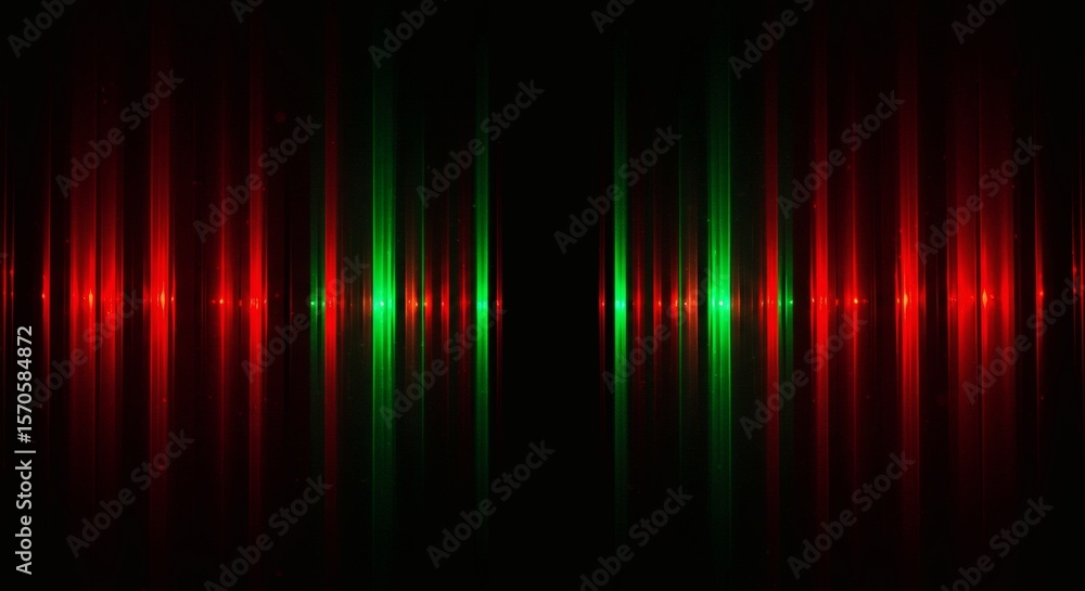 Aufkleber Abstract Red and Green Lightwave Pattern Dynamic Visual Design