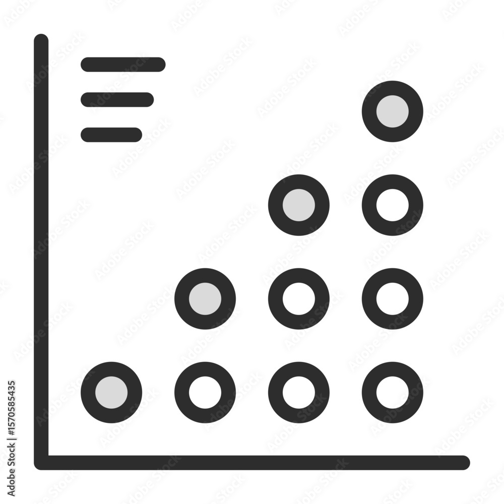 Poster trend analysis chart icon data points growth statistics simple design