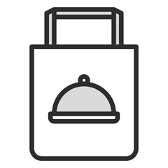 Obraz premium Food Delivery Bag Icon Restaurant Takeaway Service Simple Design