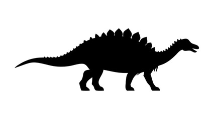 Naklejka premium Stegosaurus Silhouette Vector Illustration for Prehistoric Dinosaur Designs