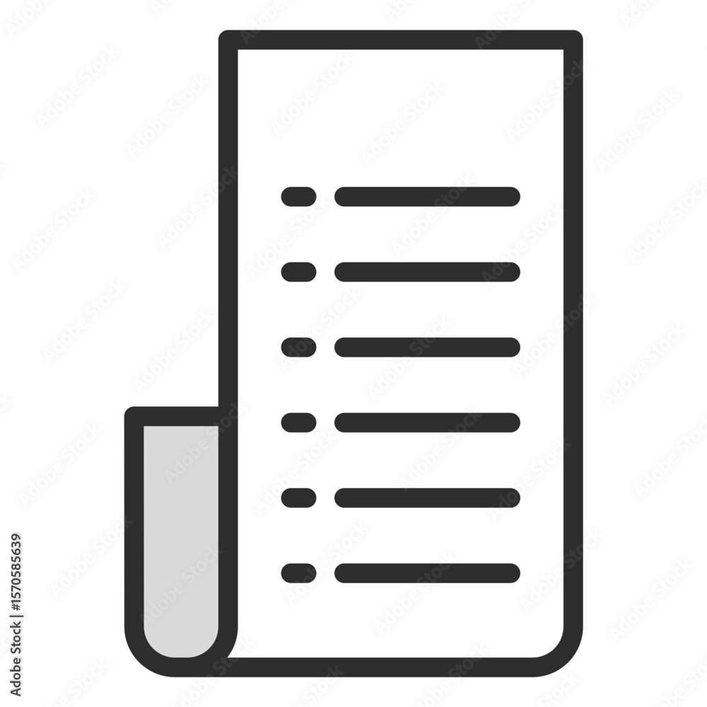 Poster document icon checklist paper list outline important information data note minimal