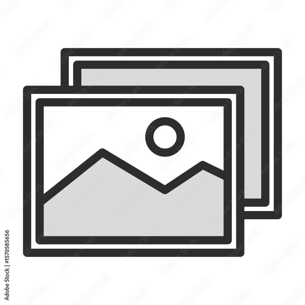 Poster multiple image icon gallery symbol photo collection picture concept graphic element isolated