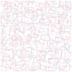 Fototapeta premium A Seamless colorful line numbers print pattern design number overlap each other