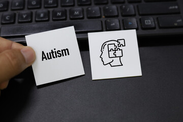 Conceptual image of Dyslexia with sticky notes and icons.