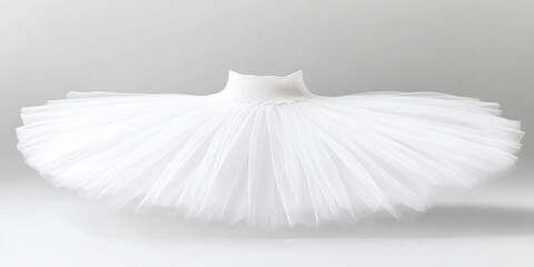 Elegant white ballet tutu on a gray background Generative AI