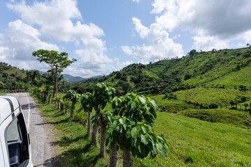 Scenic Roadside View in the Anamuya Mountains, Dominican Republic