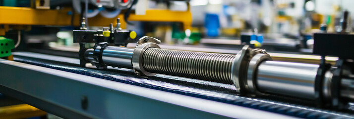 Metallic shock component in an industrial workspace Generative AI