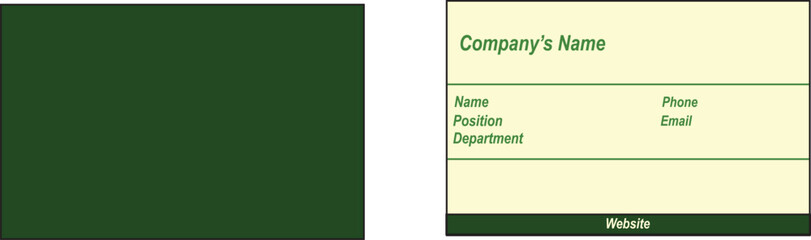 The Illustration of Business card Tamplate Green and cream color