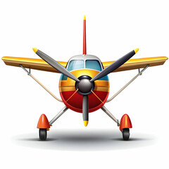 propeller plane illustration on white background