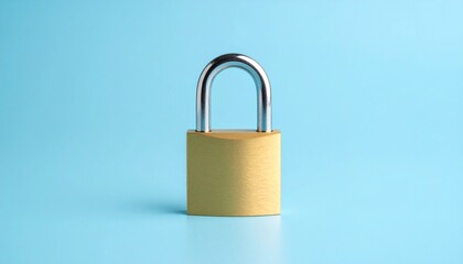 Naklejka premium Padlock on Blue Background Security Concept