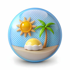 summer icon rendering isolated on trans