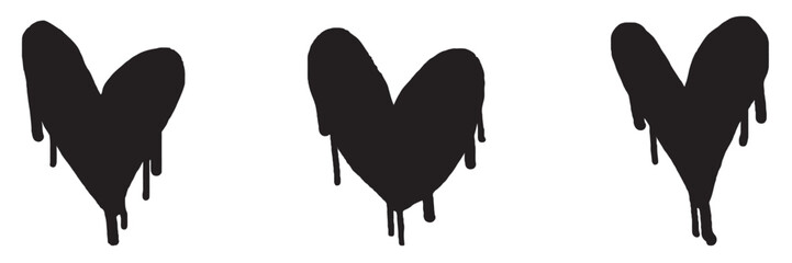 Spray Painted Graffiti heart icon Sprayed isolated with a white background. graffiti love icon with over spray in black over white. Vector illustration