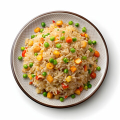 plate of fried rice isolated on transparent background