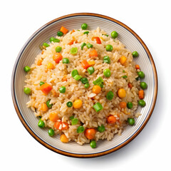 plate of fried rice isolated on transparent background