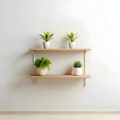 plant wall m shelf with blank space on white