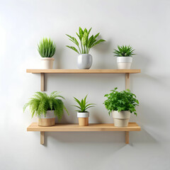 plant wall m shelf with blank space on white