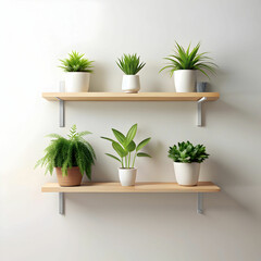 plant wall m shelf with blank space on white