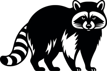 Obraz premium Raccoon vector silhouette design
