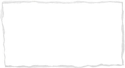 Rough Torn Paper Edge Frame White Border Transparent Background