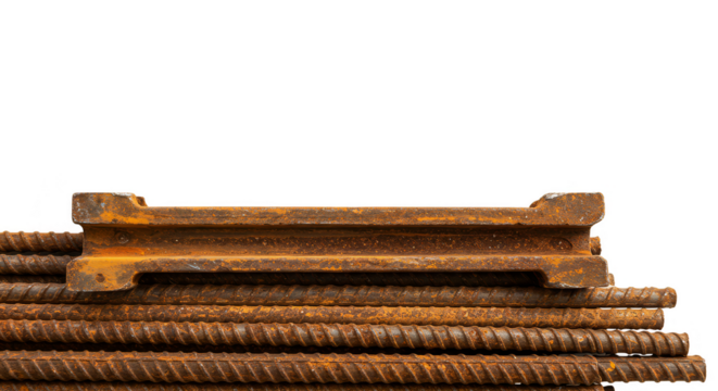 Rusty Steel Stack Industrial Material Seamless Texture PNG Background